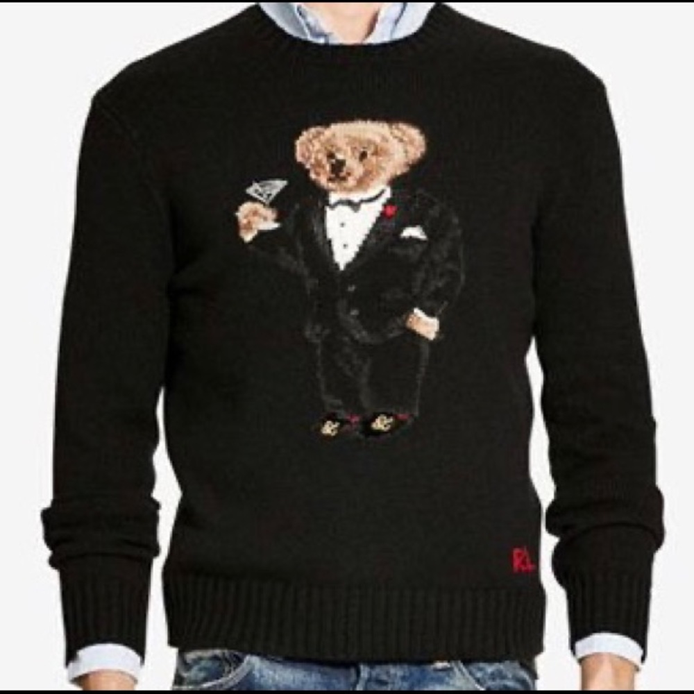 Polo Ralph Lauren Men's Martini Bear Wool Crewneck